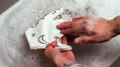 how to wash football gloves