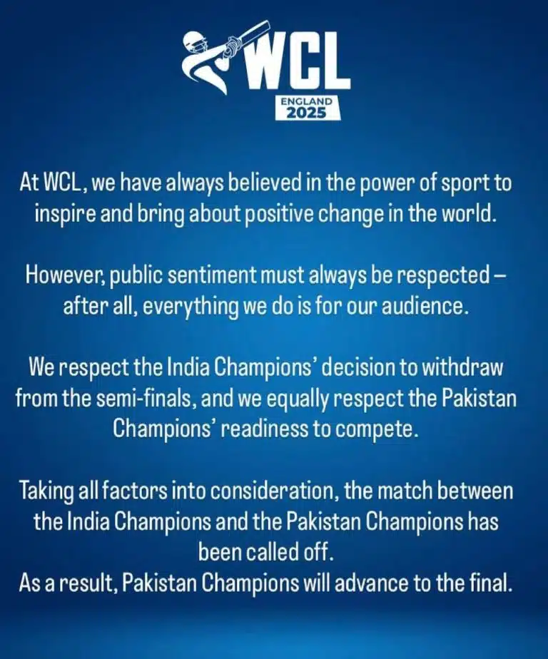 Pakistan Secure Spot in WCL 2025 Final After India’s Semi-Final Withdrawal wcl 2025 official 768x924 1