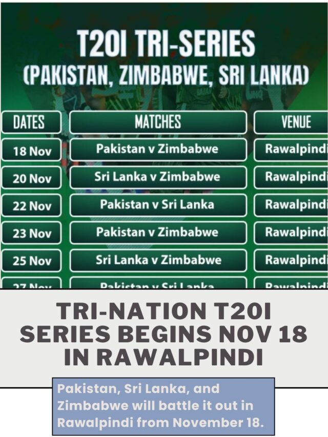 Tri-Nation T20I Series Begins Nov 18 in Rawalpindi