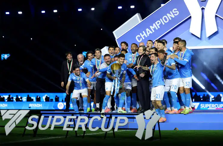 napoli beat bologna to lift italian super cup