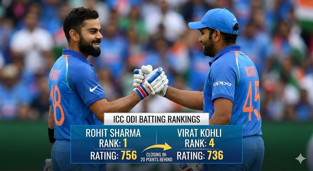 virat kohli closer top ranked in icc odi batting