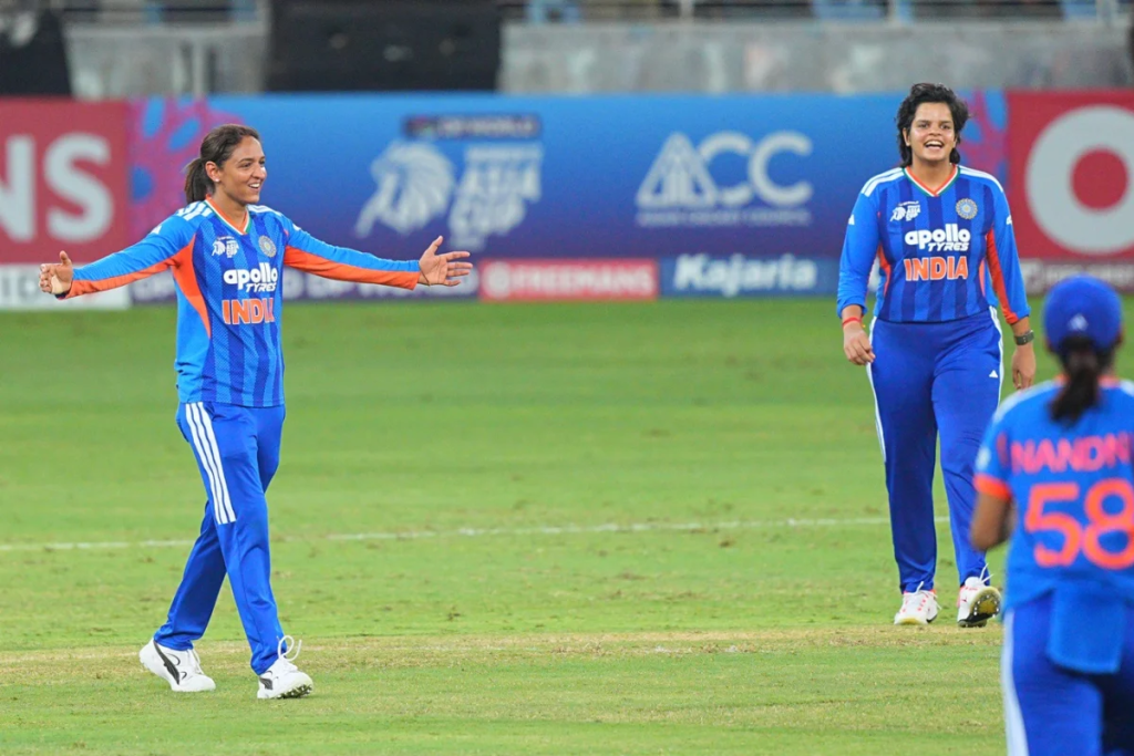 India celebrate after defeating Sri Lanka in the Women’s Asia Cup 2026 final