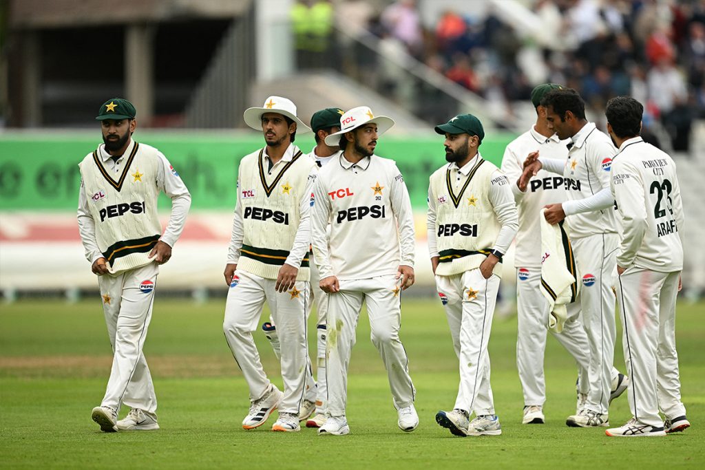 Pakistan players during the third Test against England in Birmingham